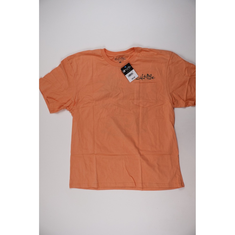 Salt Life T Shirt Happy Hour Graphic Pocket Orange XL Cotton NWT